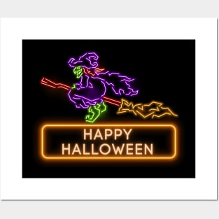 Halloween Witch on Broom Posters and Art